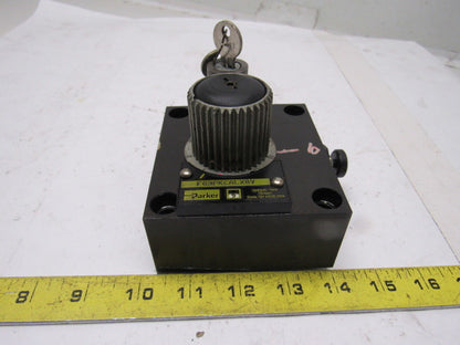 Parker FG3PKCALXBV Locking Flow Control Valve W/ Check And Keys
