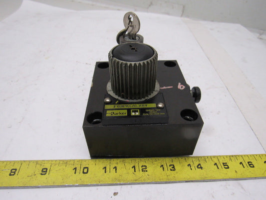 Parker FG3PKCALXBV Locking Flow Control Valve W/ Check And Keys