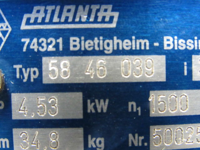 Atlanta Type 58 46 039 39:1 High Performance Gear Box 4.53kW 1500U/min