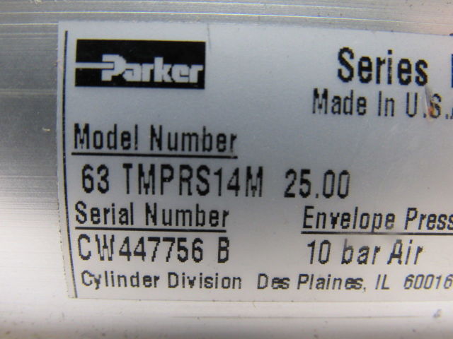 Parker 63 TMPRS14M Series MP 25mm Stroke 63mm Rod Double Acting Rod Cylinder
