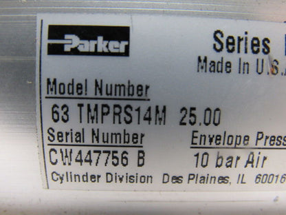 Parker 63 TMPRS14M Series MP 25mm Stroke 63mm Rod Double Acting Rod Cylinder