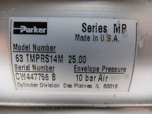 Parker 63 TMPRS14M Series MP 25mm Stroke 63mm Rod Double Acting Rod Cylinder