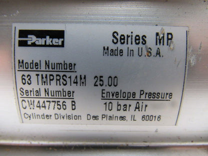 Parker 63 TMPRS14M Series MP 25mm Stroke 63mm Rod Double Acting Rod Cylinder