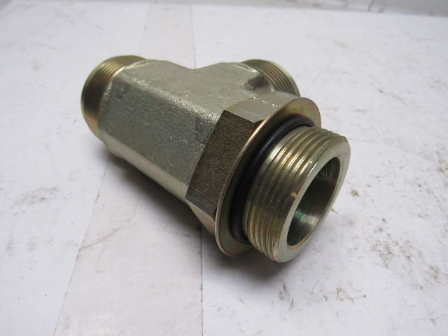 Parker 24 R50X-S Straight Thread Run Tee 37° Flare x SAE-ORB x 37° Flare Fitti