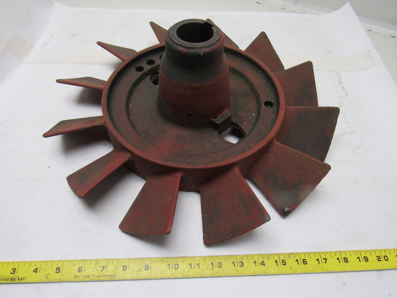 IWH 17" Cast Iron Short Blade Fan 1-3/4" Shaft Vintage Industrial Art Lamp Base