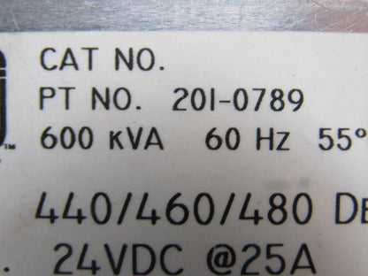 Marelco 201-0789 440-480V Pri 24VDC Sec 600kVA 60Hz Transformer Rectifier