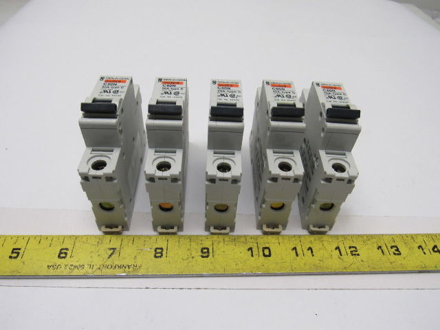 Merlin Gerin C60N Multi9 277VAC Type C Mix Lot Circuit Breaker 20A 10A 5 Pieces