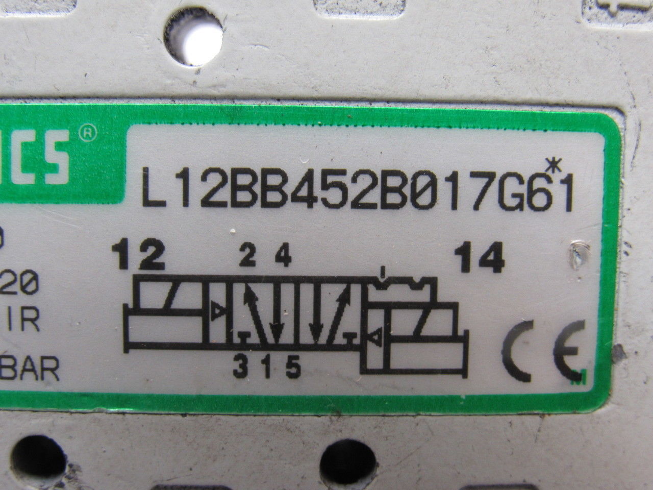 Numatics L12BB452B017G61 Pneumatic Air Valve 24VDC