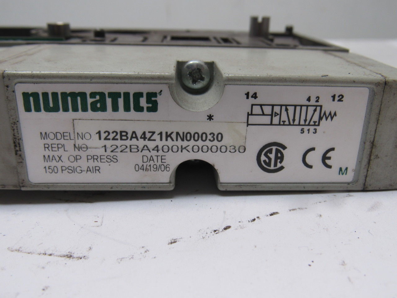Numatics 122BA4Z1KN00030 Pneumatic Air Valve 110V