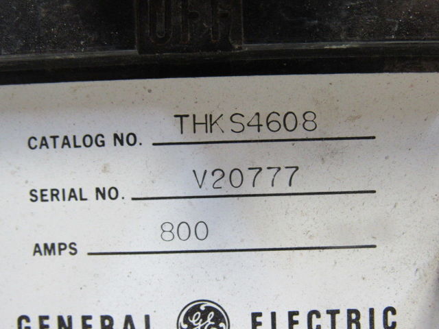 GE General Electric THKS4608 800A 600VAC Solid State Versa Trip Circuit Breaker