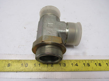 Steel Flared Tube Fitting Tee Male JIC 24x24 x 1-7/8"-12 O-Ring Boss Male