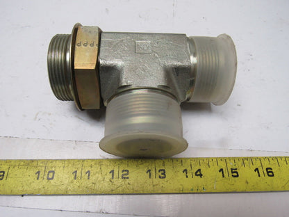 Steel Flared Tube Fitting Tee Male JIC 24x24 x 1-7/8"-12 O-Ring Boss Male