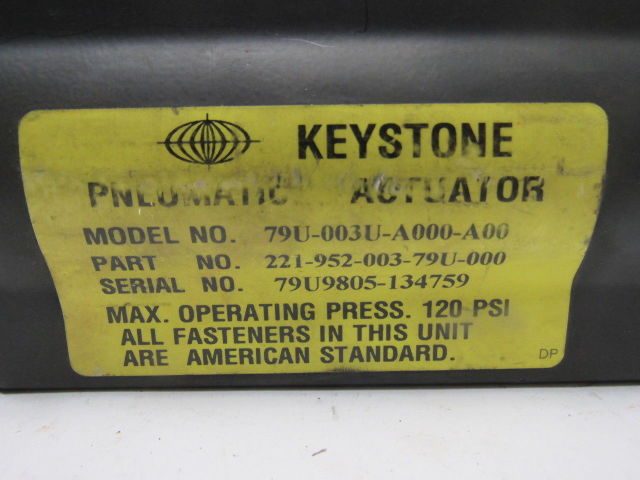 Keystone 79U-003U-A000-A00 Double Acting Pneumatic Valve Actuator
