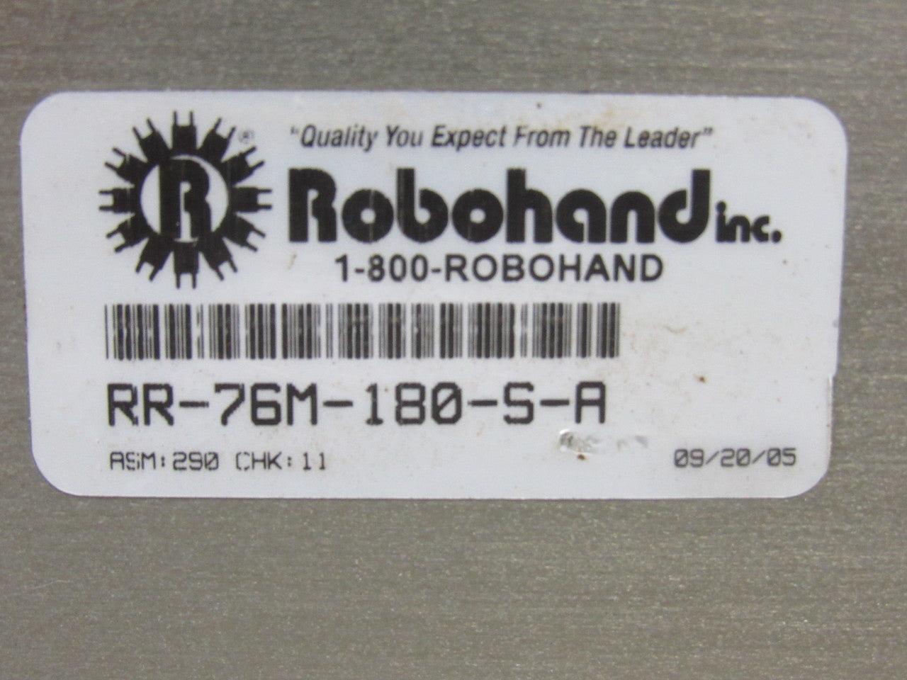 Robohand RR-76M-180-S-A Pneumatic Rotary Actuator 180 Deg Mid Stop