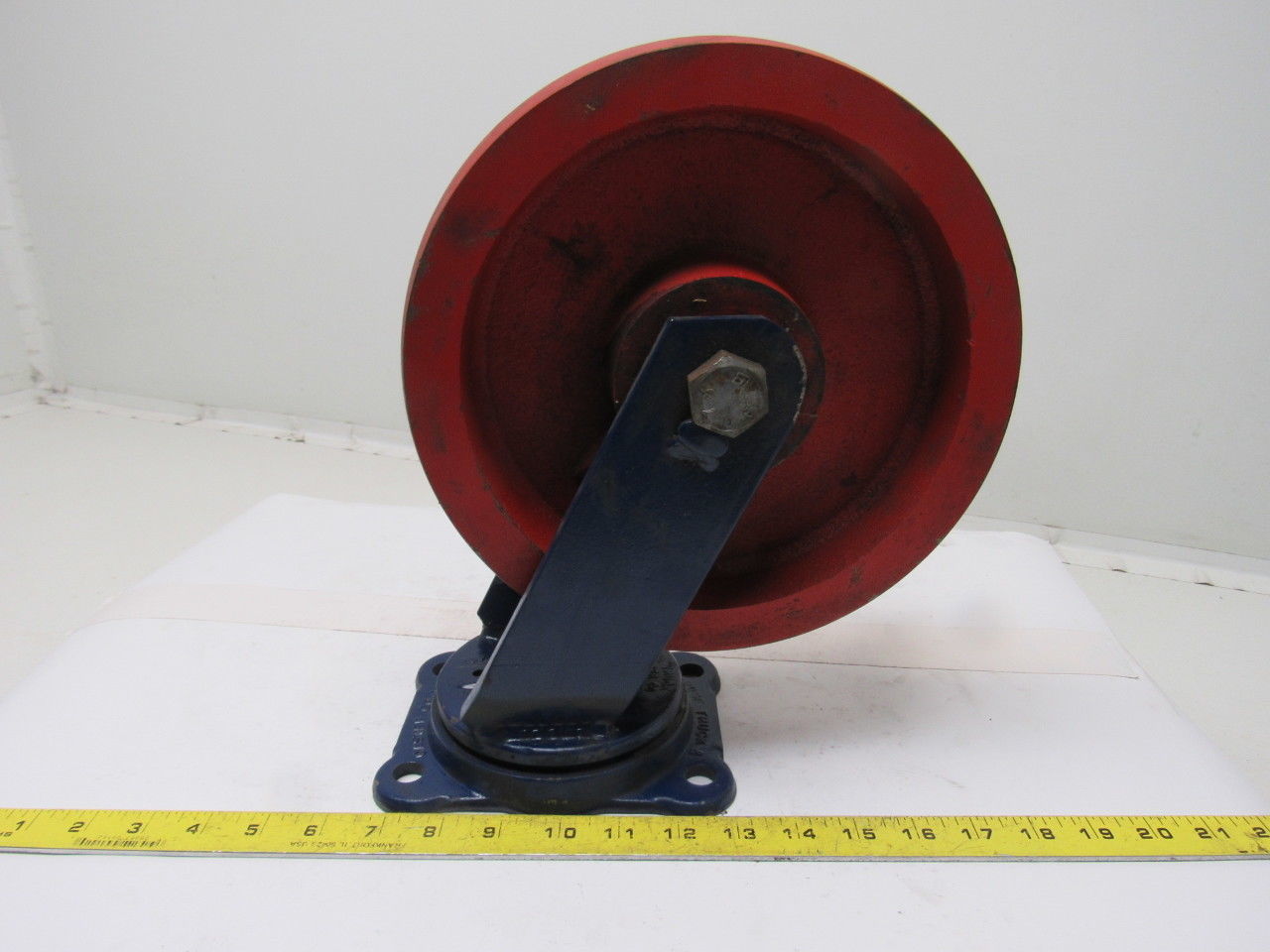 Rose Truck & Caster 2042 2041 10" x3" Cast Iron Crowned Swivel Caster 5x6" Plate