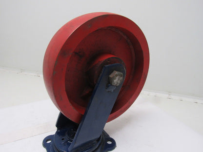 Rose Truck & Caster 2042 2041 10" x3" Cast Iron Crowned Swivel Caster 5x6" Plate