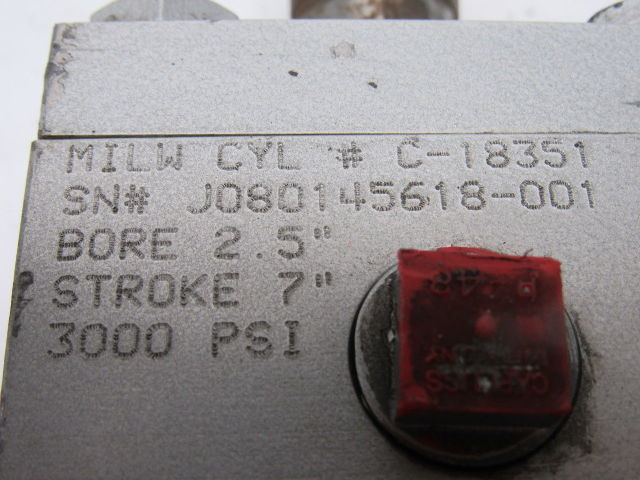 Milwaukee C-18351 2-1/2" Bore 7" Stroke 1-3/8" Rod Trunnion Hydraulic Cylinder