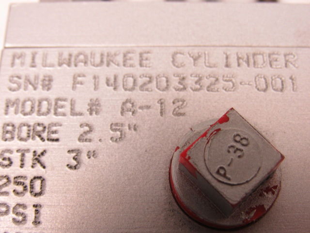 Milwaukee A-12 2-1/2"x 3" Stroke 3/8" Rod 250PSI Extended Tie Rod Air Cylinder