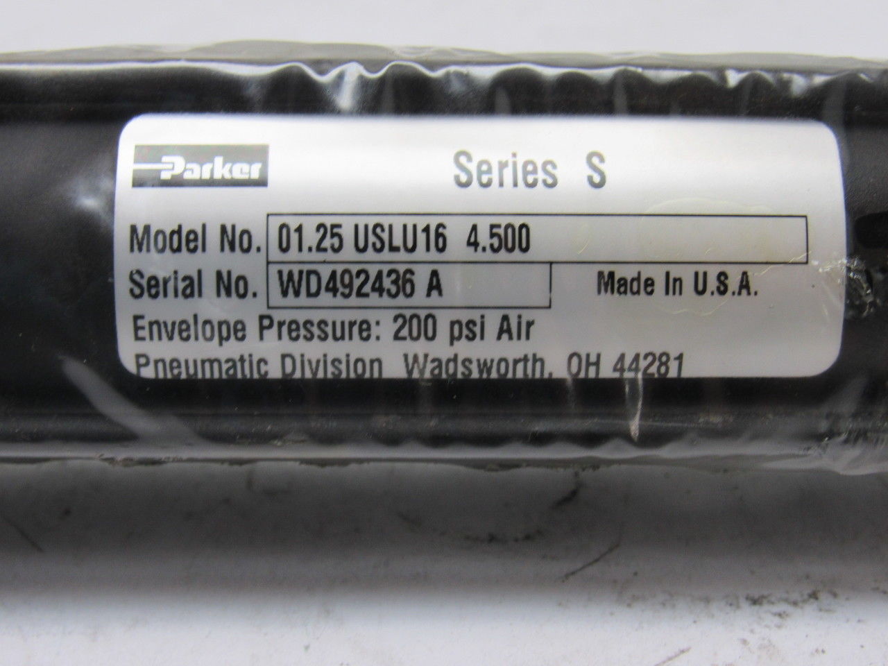 Parker 01.25 USLU16 4.500 Pneumatic Air Cylinder Bore 1-1/4" Stroke 4-1/2"
