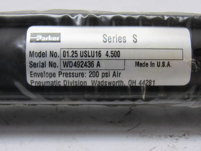 Parker 01.25 USLU16 4.500 Pneumatic Air Cylinder Bore 1-1/4" Stroke 4-1/2"