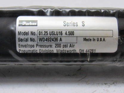 Parker 01.25 USLU16 4.500 Pneumatic Air Cylinder Bore 1-1/4" Stroke 4-1/2"