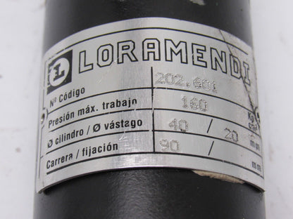 Loramendi 202.601 Hydraulic Cylinder 40mm Bore 90mm Stroke Clevis Ends 160 Bar