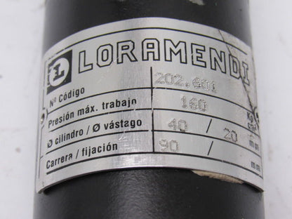 Loramendi 202.601 Hydraulic Cylinder 40mm Bore 90mm Stroke Clevis Ends 160 Bar