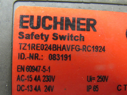 Euchner TZ1RE024BHAVFG-RC1924 Mechanical Release Safety Switch W/Actuator