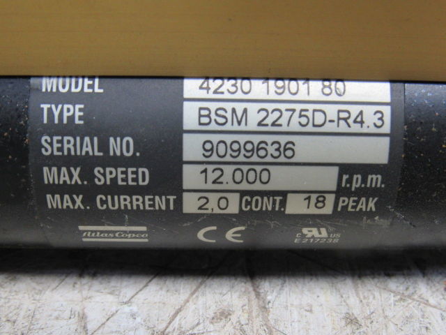 Atlas Copco QMX42-5RT BSM2275D-R4.3 560 RPM 1/2" Drive Straight Nut Runner