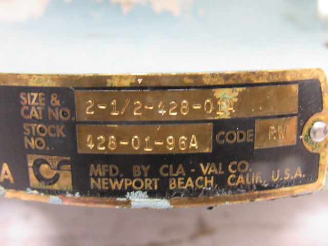 CLA-VAL 2-1/2-428-01 Modulating Float Control Angle Valve 2-1/2" 150 Flange
