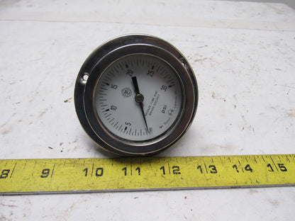 Mc Daniel Control 0-30 PSI Pneumatic Pressure Gauge Back Port Panel Mount 3-1/2"