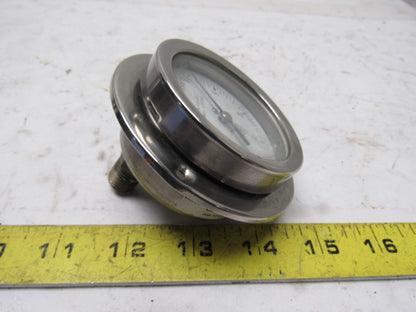 Mc Daniel Control 0-30 PSI Pneumatic Pressure Gauge Back Port Panel Mount 3-1/2"