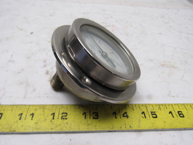 Mc Daniel Control 0-30 PSI Pneumatic Pressure Gauge Back Port Panel Mount 3-1/2"