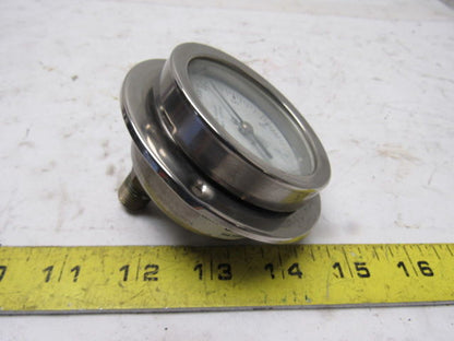 Mc Daniel Control 0-30 PSI Pneumatic Pressure Gauge Back Port Panel Mount 3-1/2"