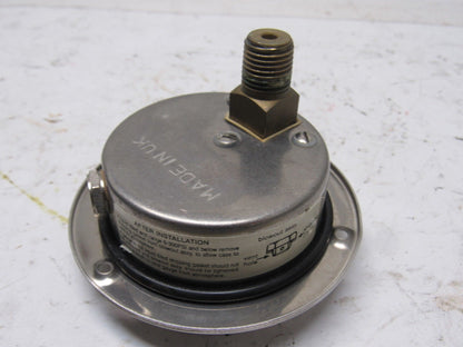 Mc Daniel Control 0-30 PSI Pneumatic Pressure Gauge Back Port Panel Mount 3-1/2"