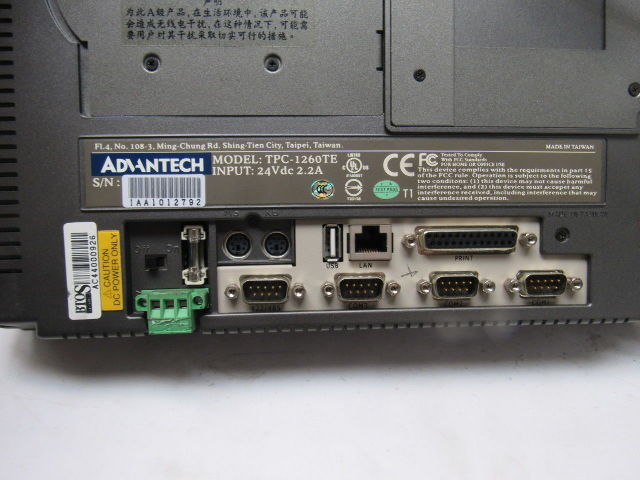 Advantech TPC-1260TE Cognex Scanner Camera 24VDC 12" Touch Screen Panel