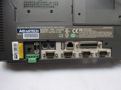 Advantech TPC-1260TE Cognex Scanner Camera 24VDC 12" Touch Screen Panel