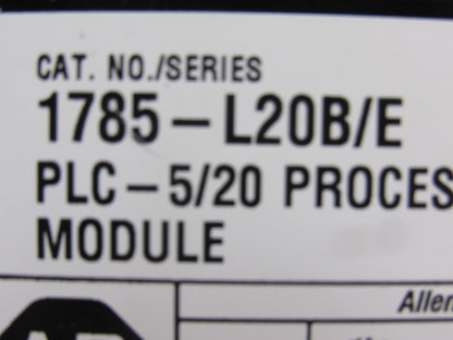 Allen Bradley 96246675 A01 1785-L20B/E Rev F01 Processer Module PLC-5/20 W/ Key