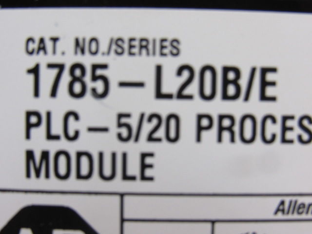 Allen Bradley 96246675 A01 1785-L20B/E Rev F01 Processer Module PLC-5/20 W/ Key