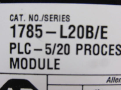 Allen Bradley 96246675 A01 1785-L20B/E Rev F01 Processer Module PLC-5/20 W/ Key
