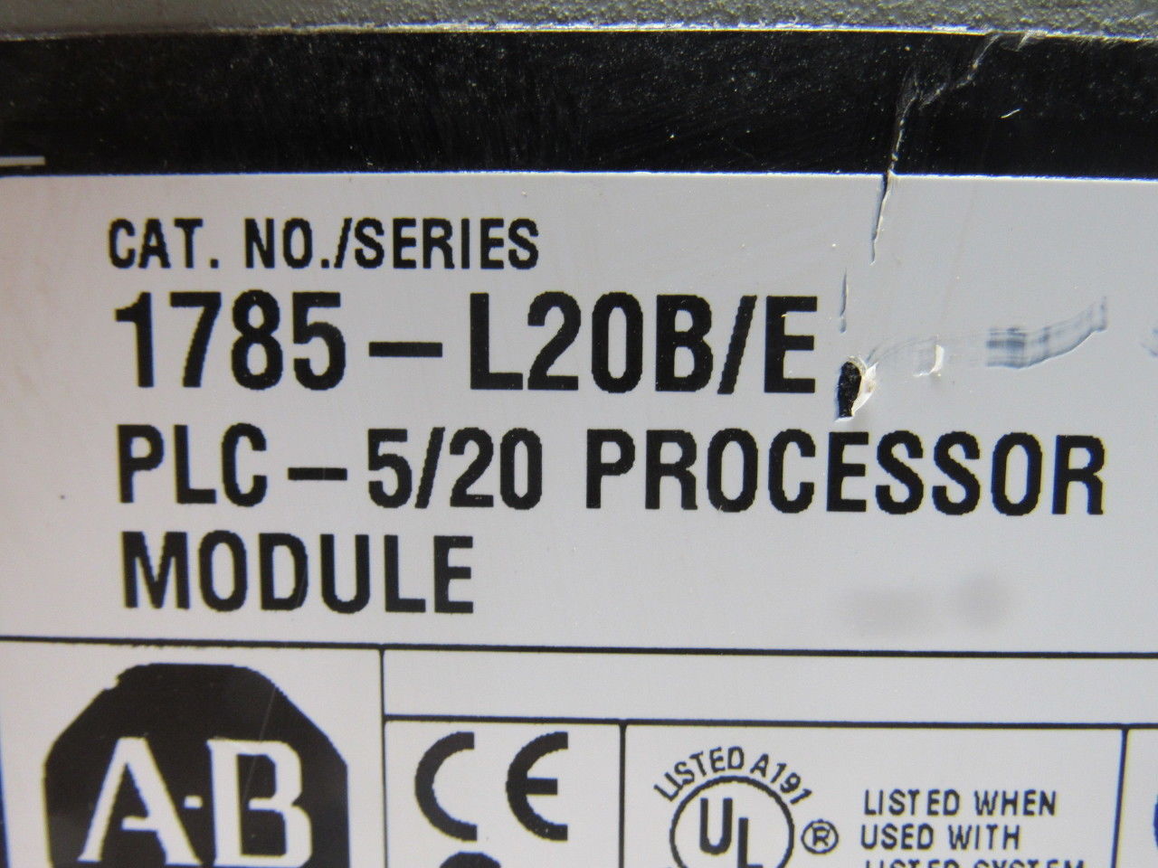 Allen Bradley 1785-L20B/E M01 Ser E F/W E.2 PLC 5/20 Processor Module