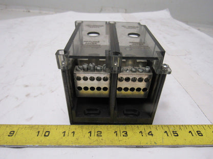 Gould Shawmut 66592 600V 2 Pole 2/0-#14 Line To 10 #6-#14 Wire Terminal Block