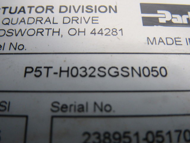 Parker P5T-H032SGSN050 Compact Guided Pneumatic Cylinder 32mm Bore 050mm Stroke