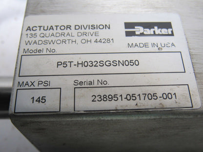 Parker P5T-H032SGSN050 Compact Guided Pneumatic Cylinder 32mm Bore 050mm Stroke