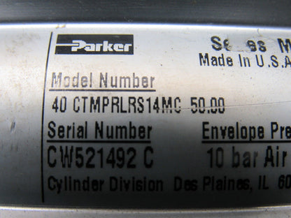 Parker 40 CTMPRLRS14MC-50.00 Rod Lock Pneumatic Cylinder 40mm Bore 50mm Stroke