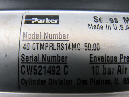 Parker 40 CTMPRLRS14MC-50.00 Rod Lock Pneumatic Cylinder 40mm Bore 50mm Stroke
