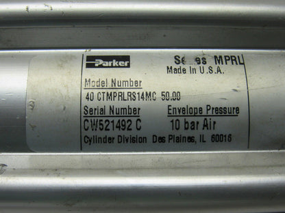 Parker 40 CTMPRLRS14MC-50.00 Rod Lock Pneumatic Cylinder 40mm Bore 50mm Stroke