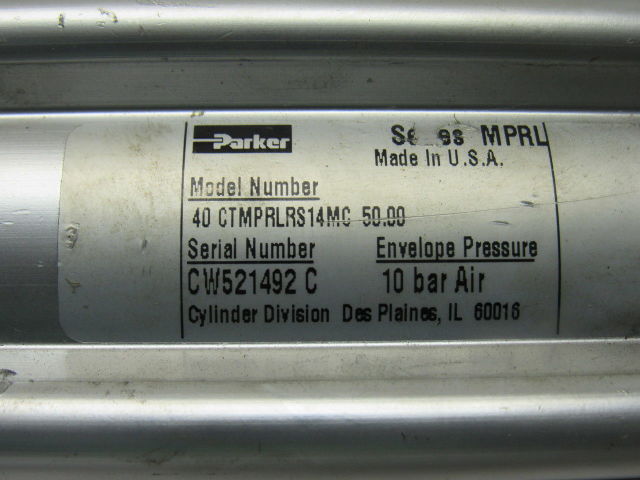 Parker 40 CTMPRLRS14MC-50.00 Rod Lock Pneumatic Cylinder 40mm Bore 50mm Stroke