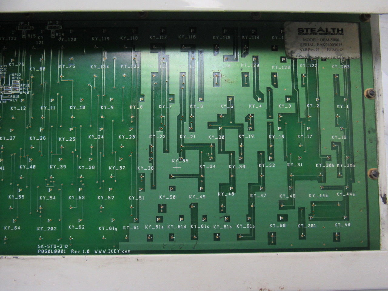 Stealth Computer OEM-5000 Industrial Keyboard Rubber Overlay Spill Proof