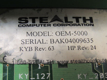Stealth Computer OEM-5000 Industrial Keyboard Rubber Overlay Spill Proof